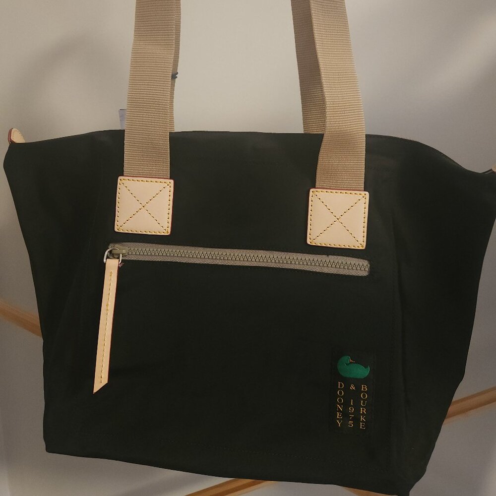 GO GIRL! Dooney & Bourke Nylon Front Zip Tote Black NWT AUTHENTIC
